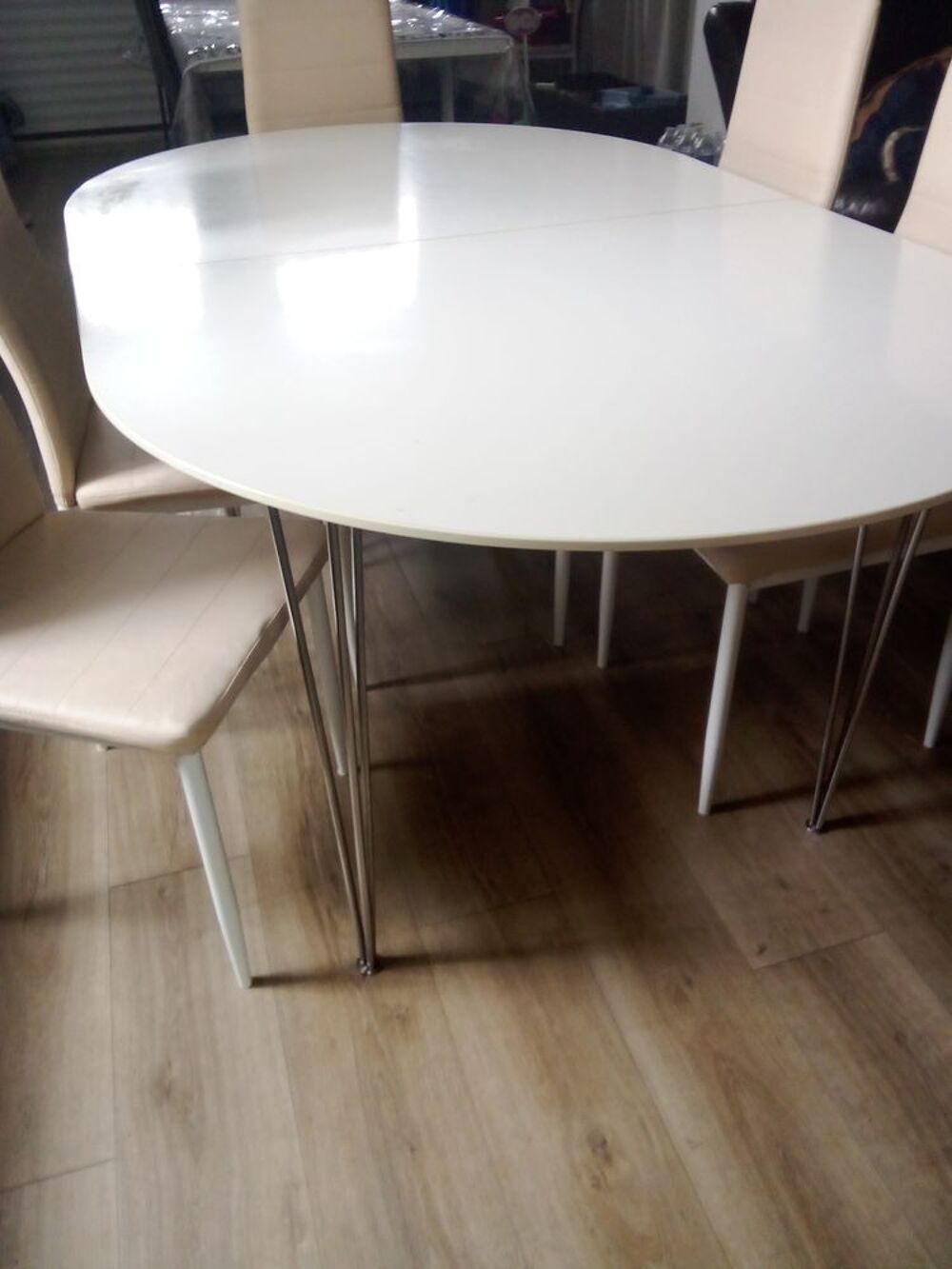 Sublime Ensemble Salle &agrave; Manger : Table Ovale &amp; 6 Chaises Meubles