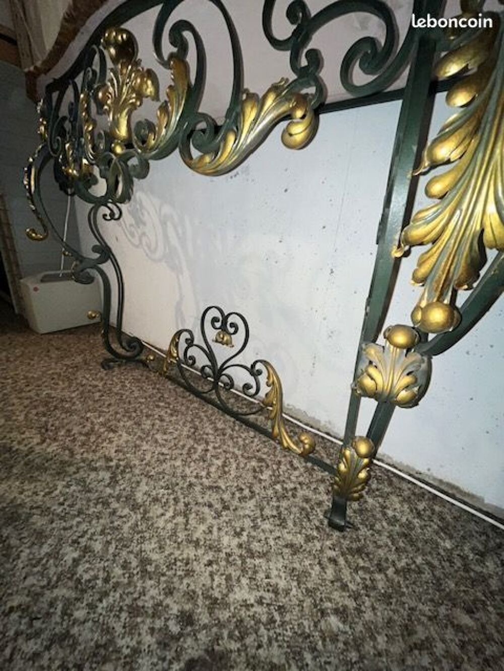 Console en marbre et fer forg&eacute; XXe si&egrave;cle Meubles