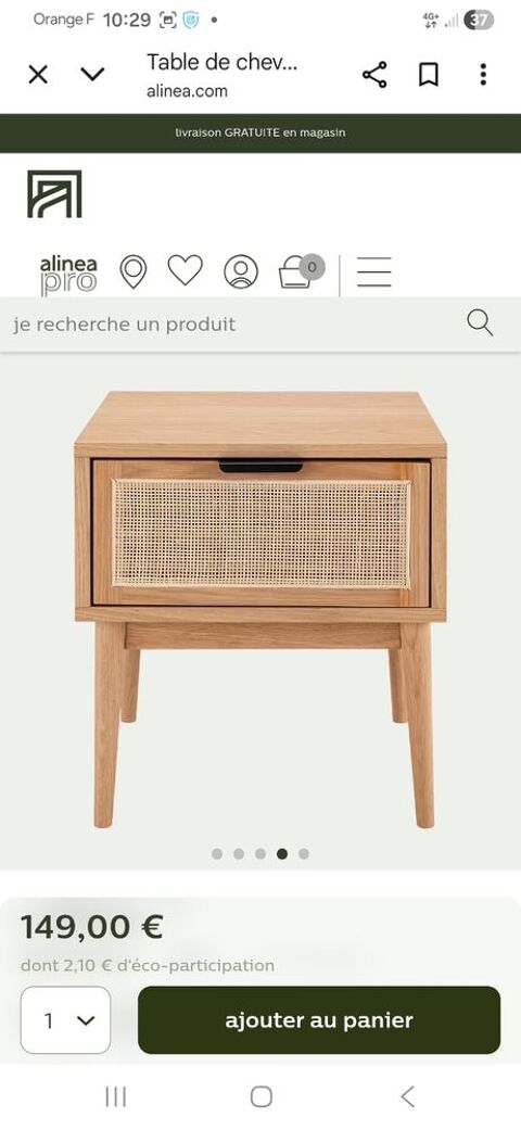 Table de chevet en bois massif 45 Longuenesse (62)