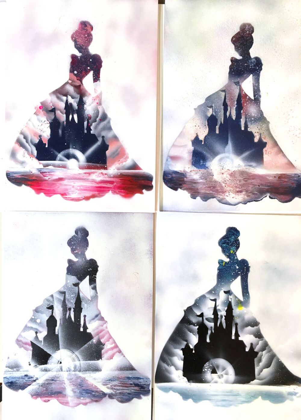 Tableau CENDRILLON - Original ART - WALL ART - CADEAU NOEL D�coration