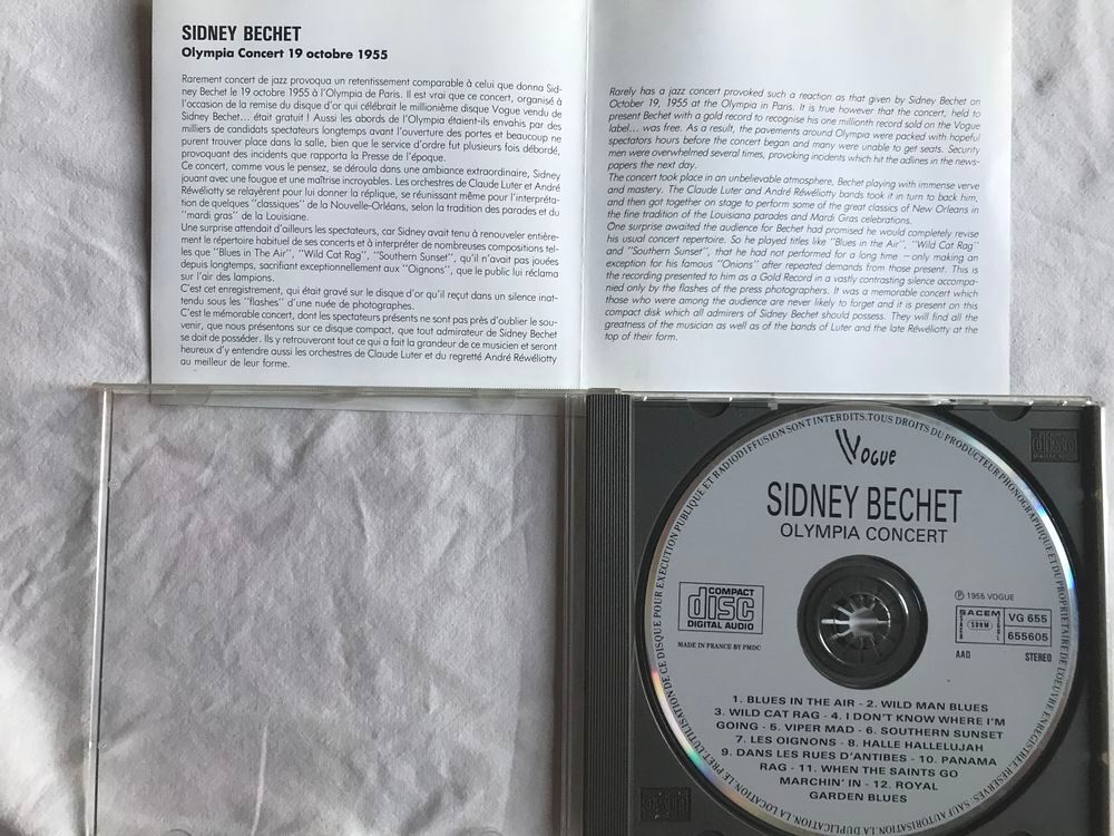 CD Sidney Bechet Olympia Concert 19 Octobre 1955 CD et vinyles