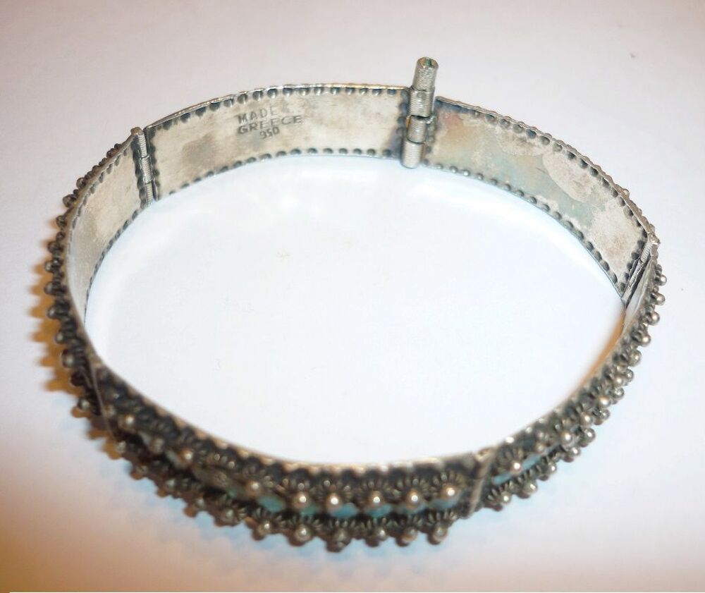 BRACELET vintage argent MADE GREECE 950 articul&eacute; 5 segments Bijoux et montres