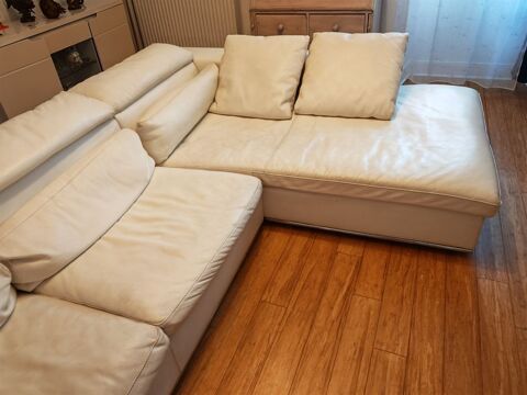 Canapé cuir blanc ROCHE BOBOIS 1500 Pringy (74)