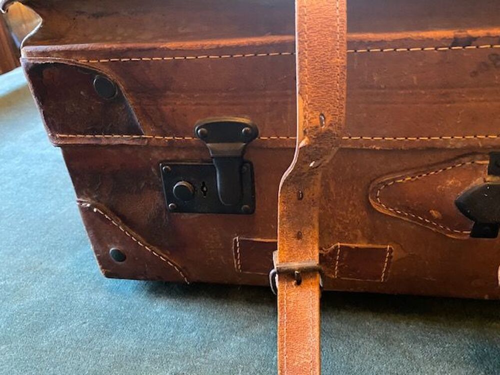 Valise Vintage en Cuir Fauve 