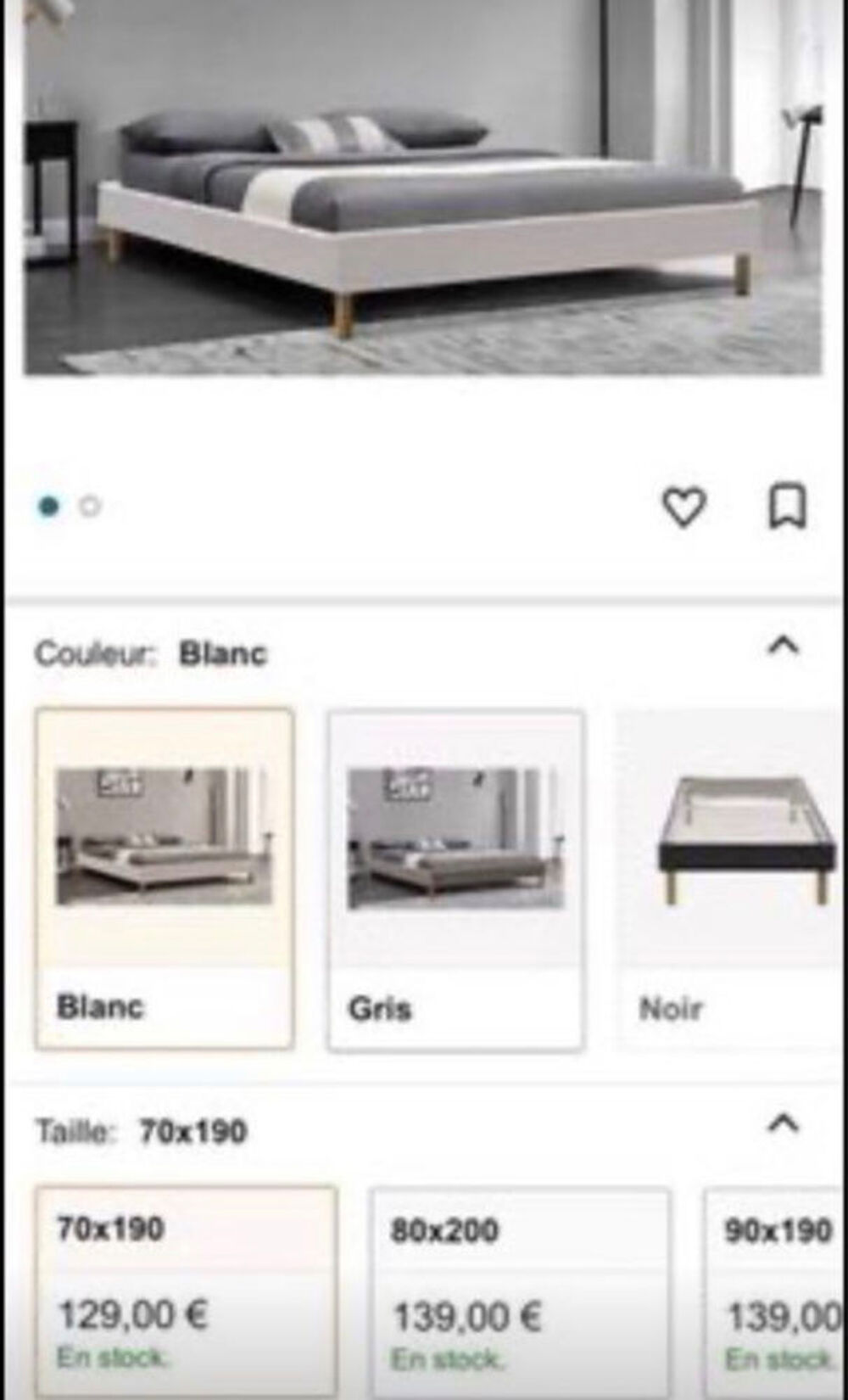 SOMMIER NEUF 70X190 + PIEDS + LATTES Meubles