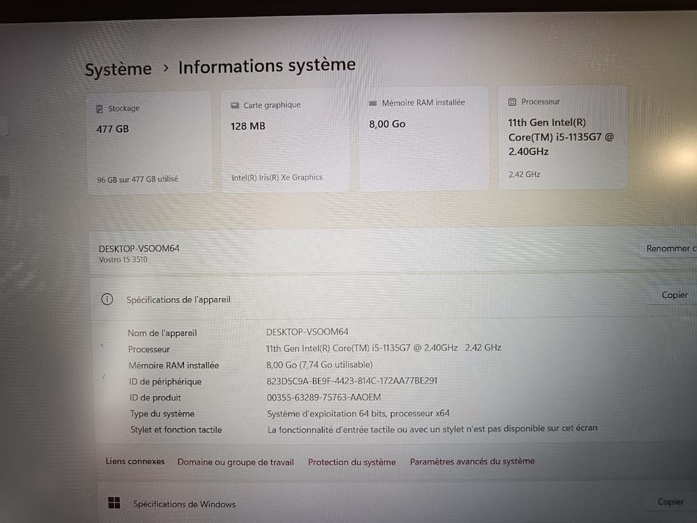 Dell vostro i5 de 2023 Matériel informatique
