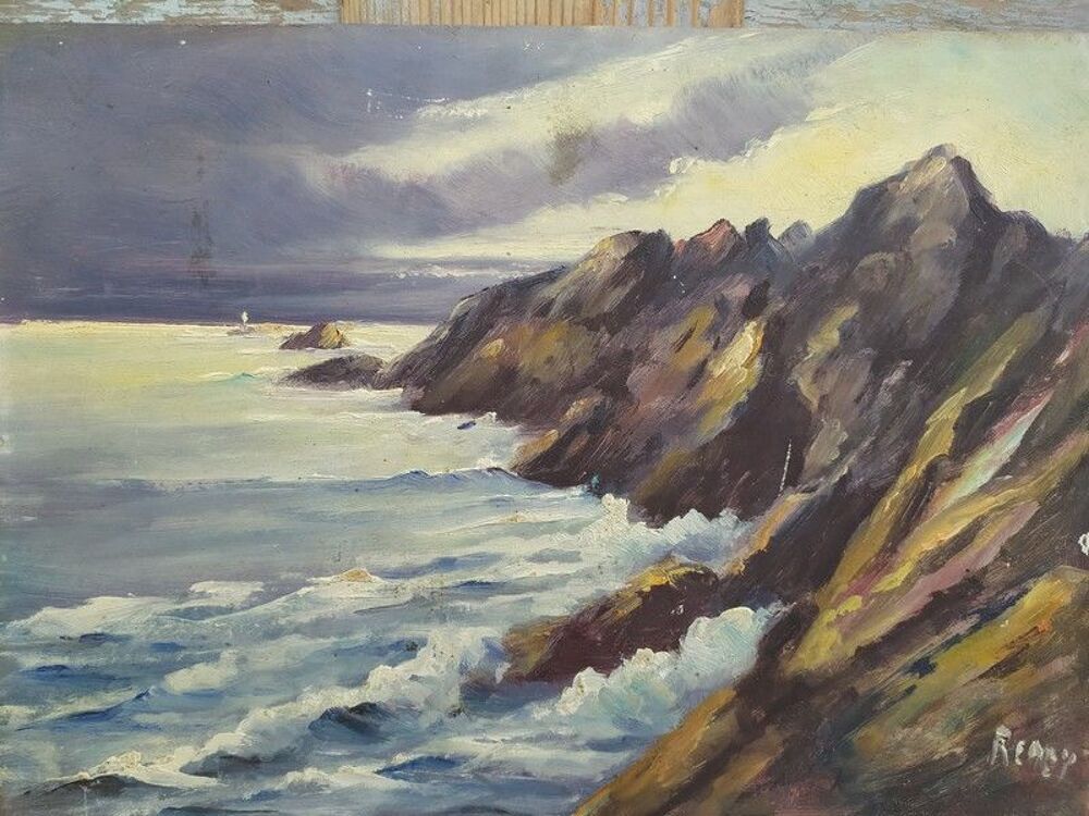 Tableau Paysage de Bretagne Marine Sign&eacute; R&eacute;my 