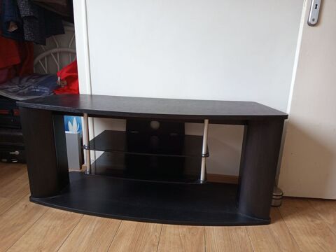 Meuble télé large noir Wenge 58 Laon (02)