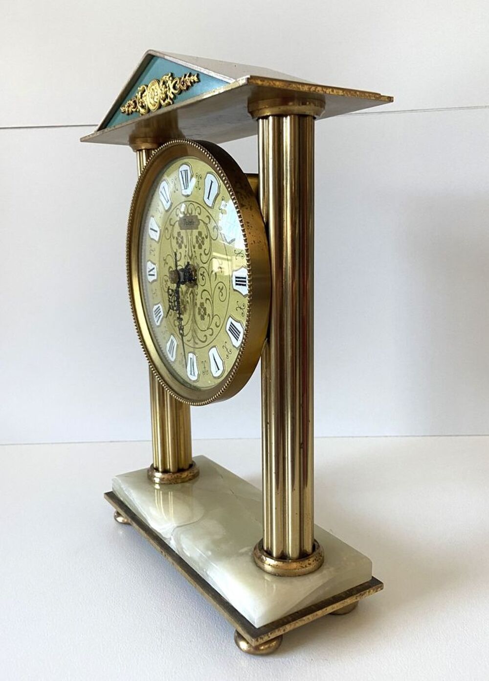 Vintage Pendulette Pendule Horloge Portique VEDETTE Grecque 