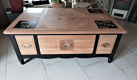 SUPERBE TABLE COFFRE MERISIER MASSIF RELOOKE 510 Palluau (85)