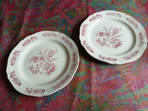 2 assiettes en porcelaine de Gien diam�tre 24,5 cm 24 L�signy (77)