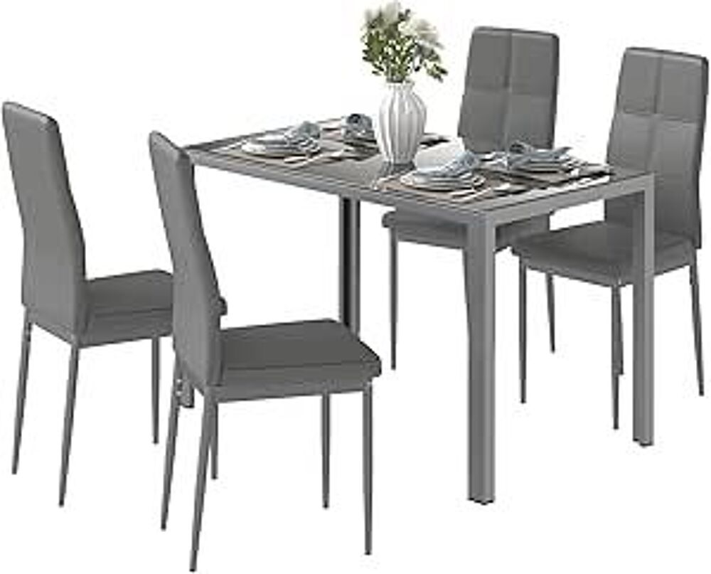 table en verre et 4 chaises Meubles