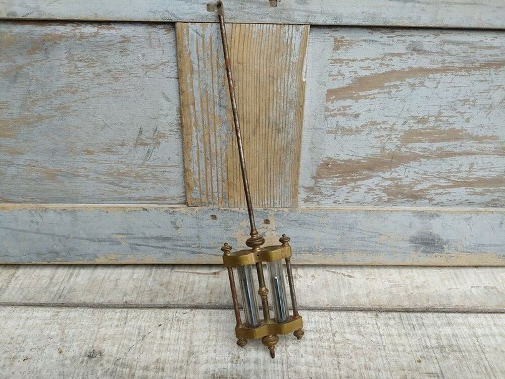 Ancien Balancier de Pendule Horloge Ponchon pour Mouvement 