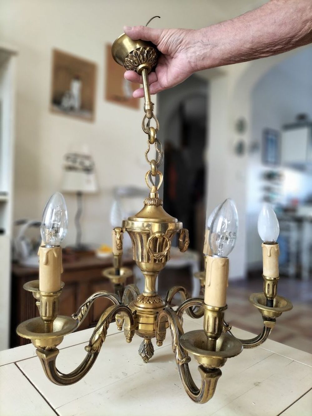 Lustre ancien bronze Décoration