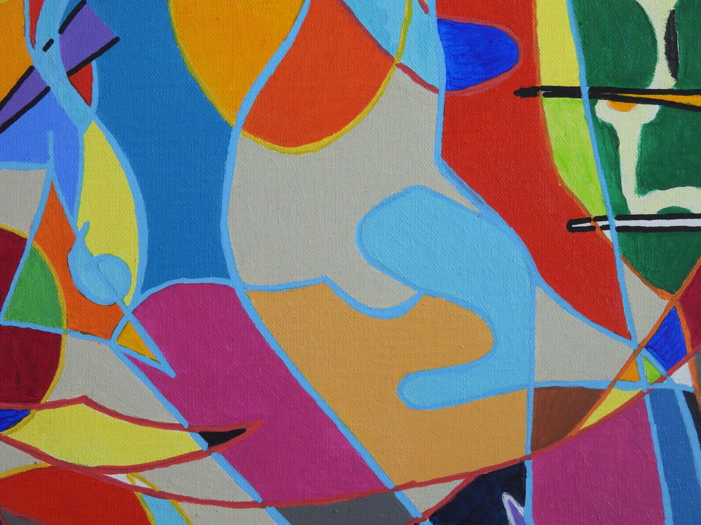 Tableau acrylique sur toile - Autoportrait au loup Décoration