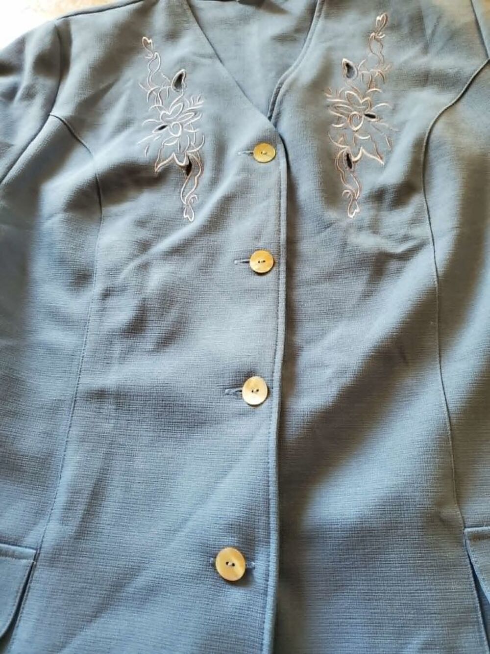 TAILLEUR FEMME BLEU (veste et jupe) T48 Vêtements