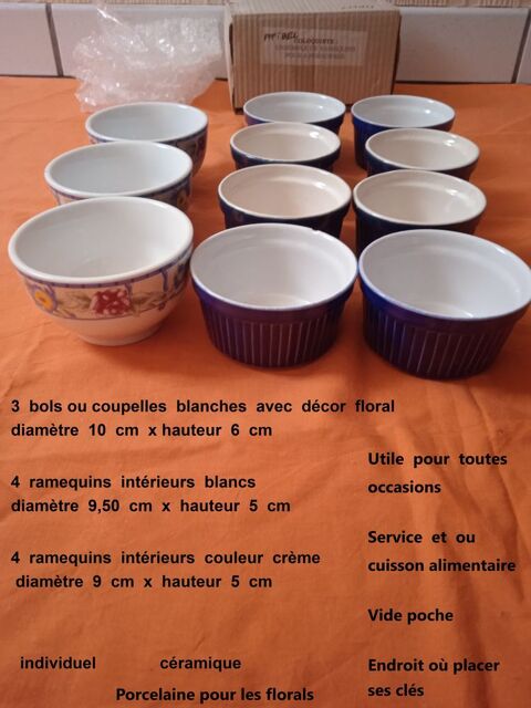 Ramequin c�ramique, coupelle porcelaine ou bol  (Afibel) 15 Lourdes (65)
