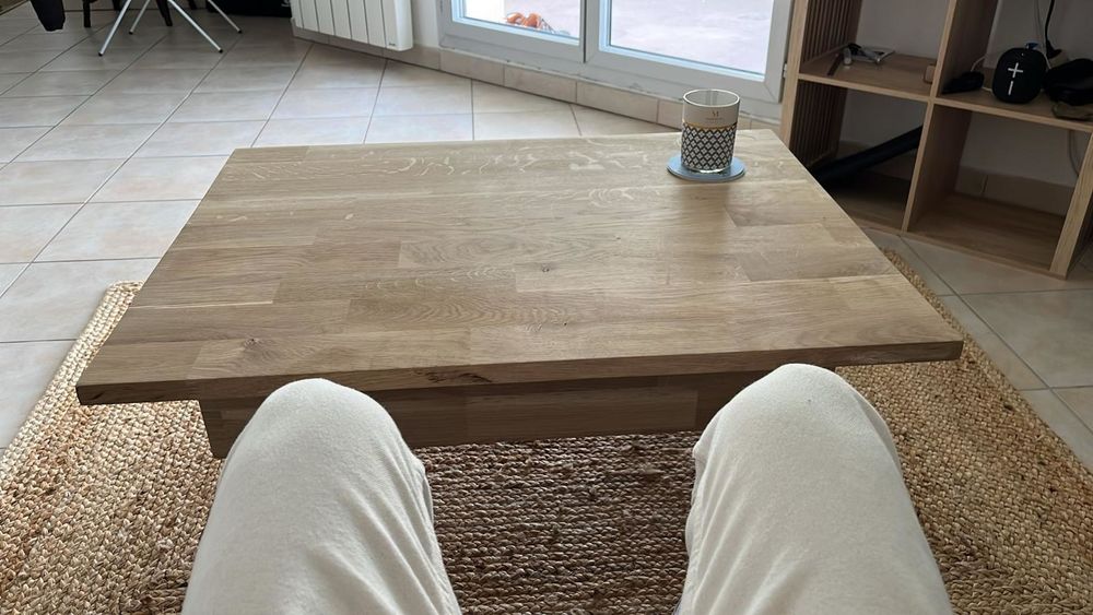 Table basse relevable en ch&ecirc;ne ? style moderne industriel Meubles
