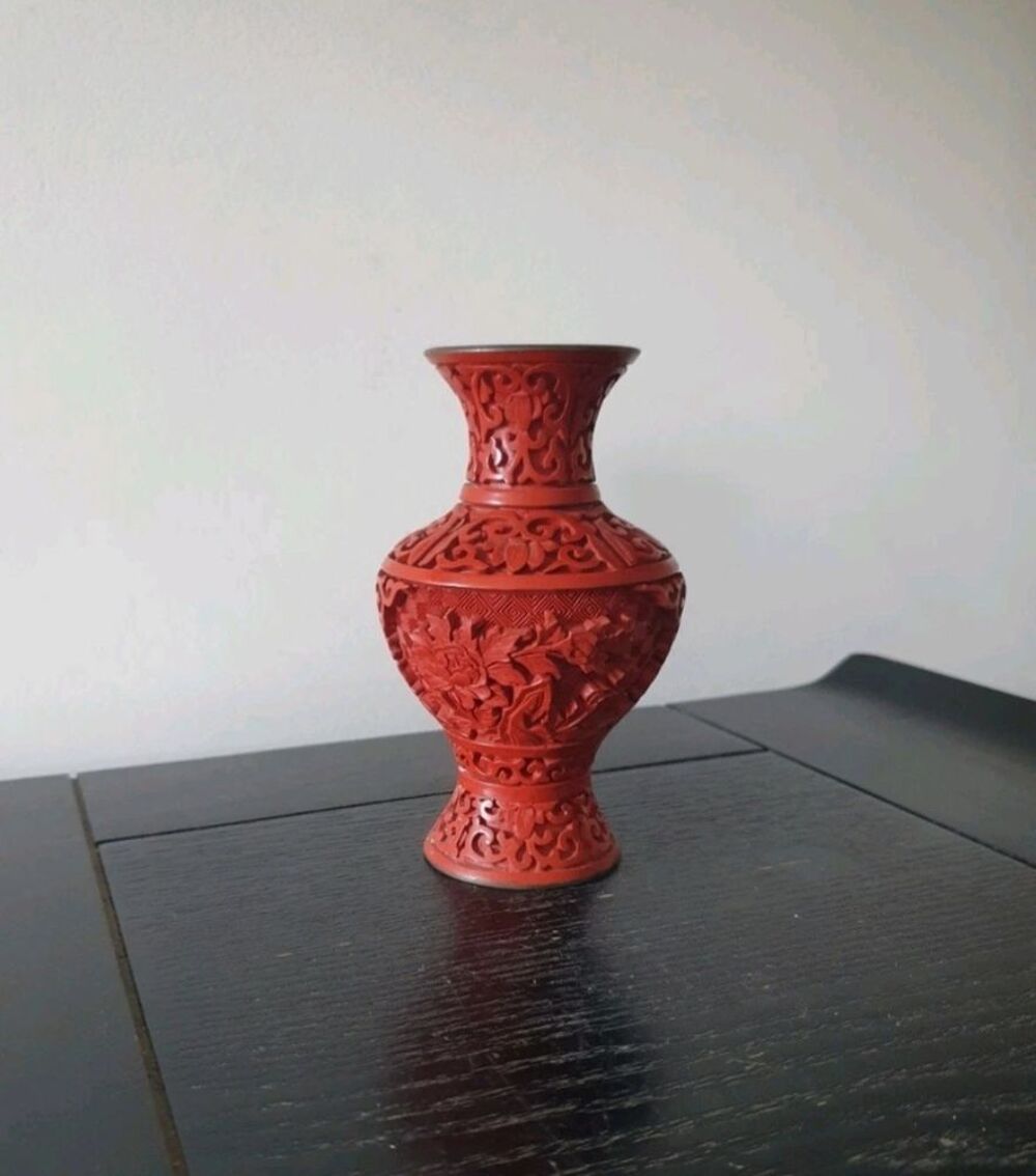 Laque de cinabre cloisonn&eacute;e ann&eacute;e 50-60 Décoration