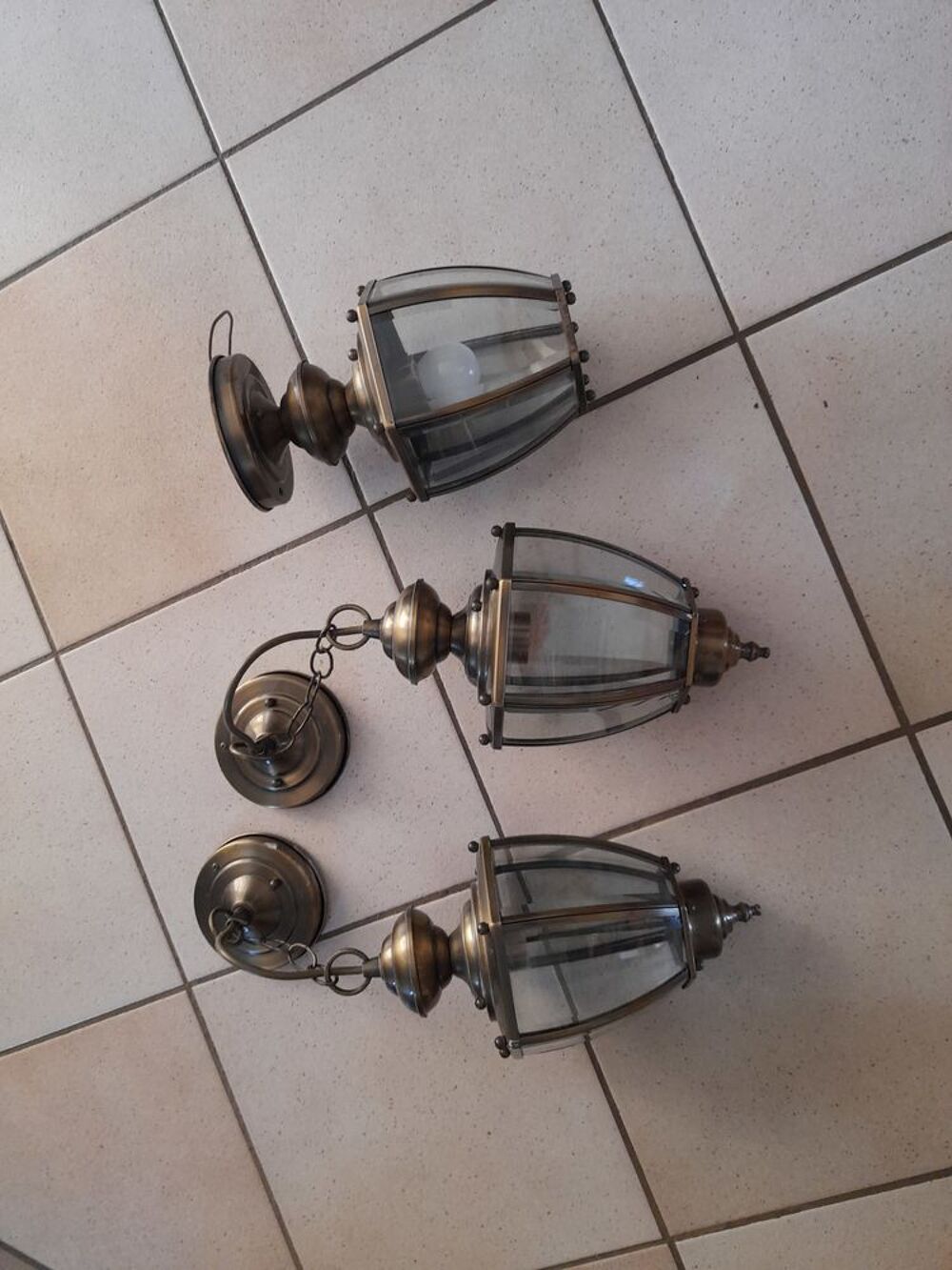 Luminaires laiton et verre Décoration