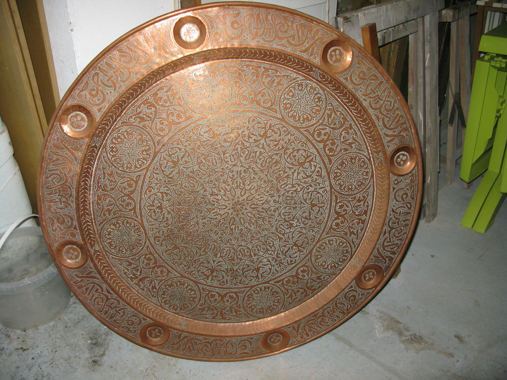 Plateau en cuivre Afrique du Nord D�coration