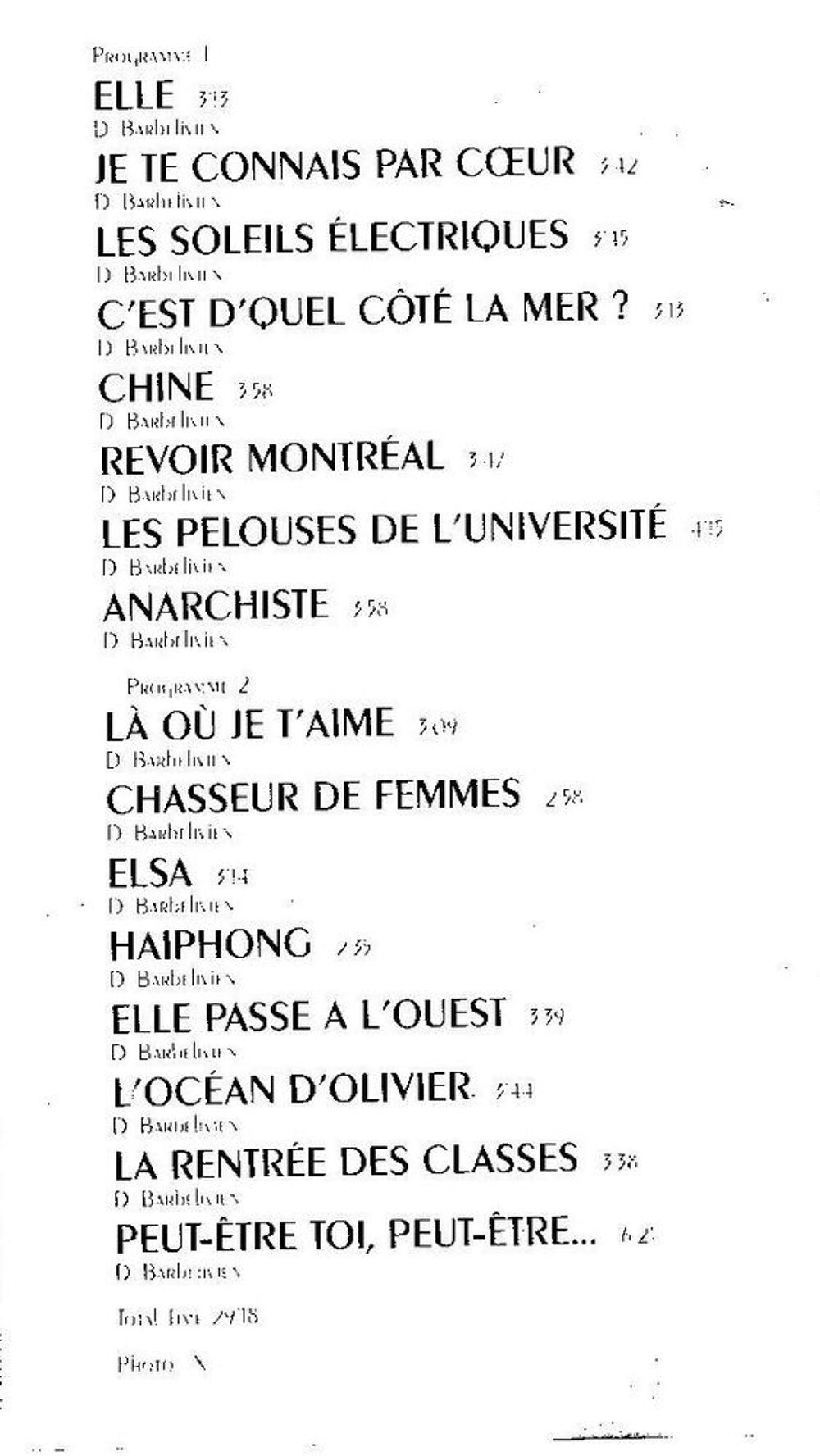 Cassette K7 audio Didier Barbelivien CD et vinyles