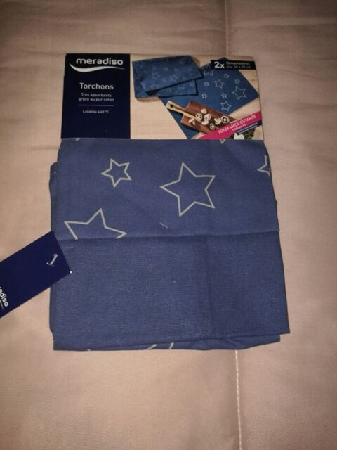  2 TORCHONS BLEU MERADISO 7 Villiers (86)