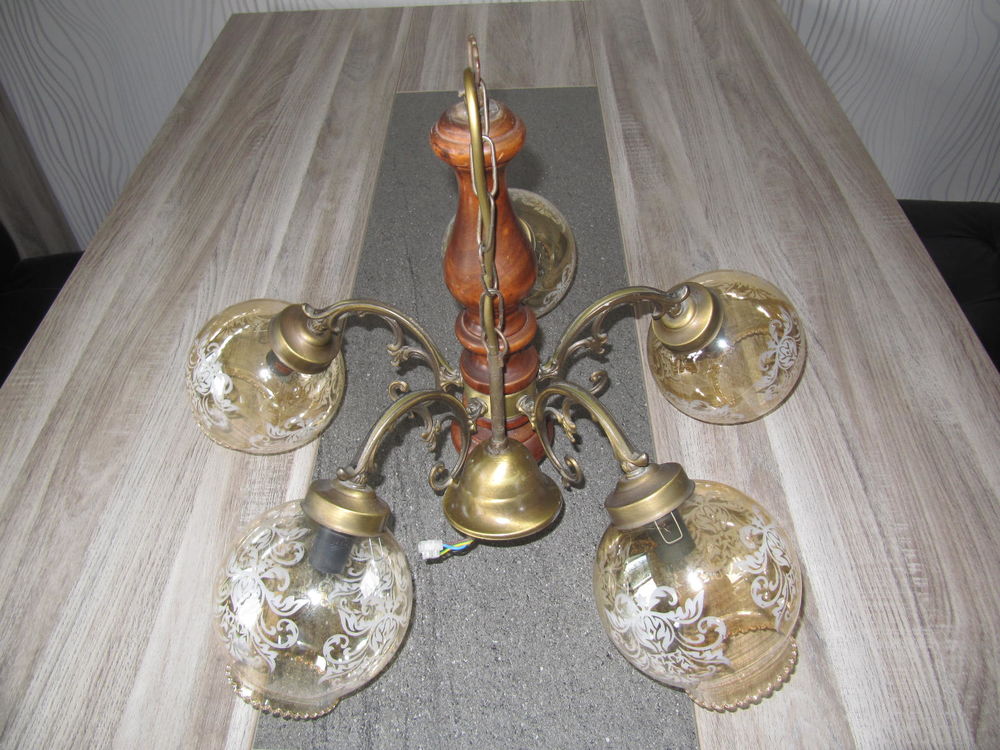LUSTRE RUSTIQUE 5 BRANCHES Décoration