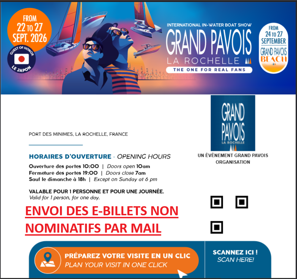 2 billets pour le Grand Pavois &agrave; La Rochelle Billetterie
