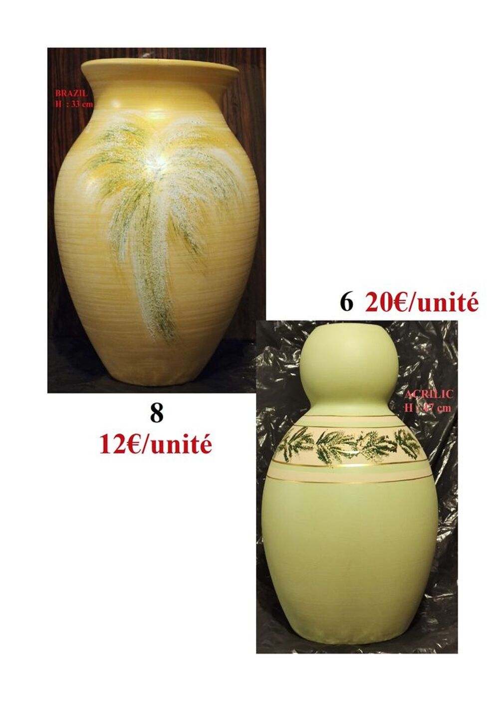 127 Vases d&eacute;coratif en c&eacute;ramique 1000€ Décoration