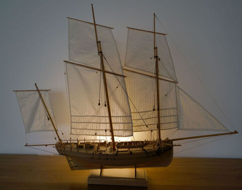 Maquette Lougre corsaire 1776 850 Herbignac (44)