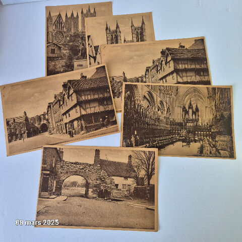 Lot de 6 grandes cartes ou documents historiques des années 10 Saumur (49)