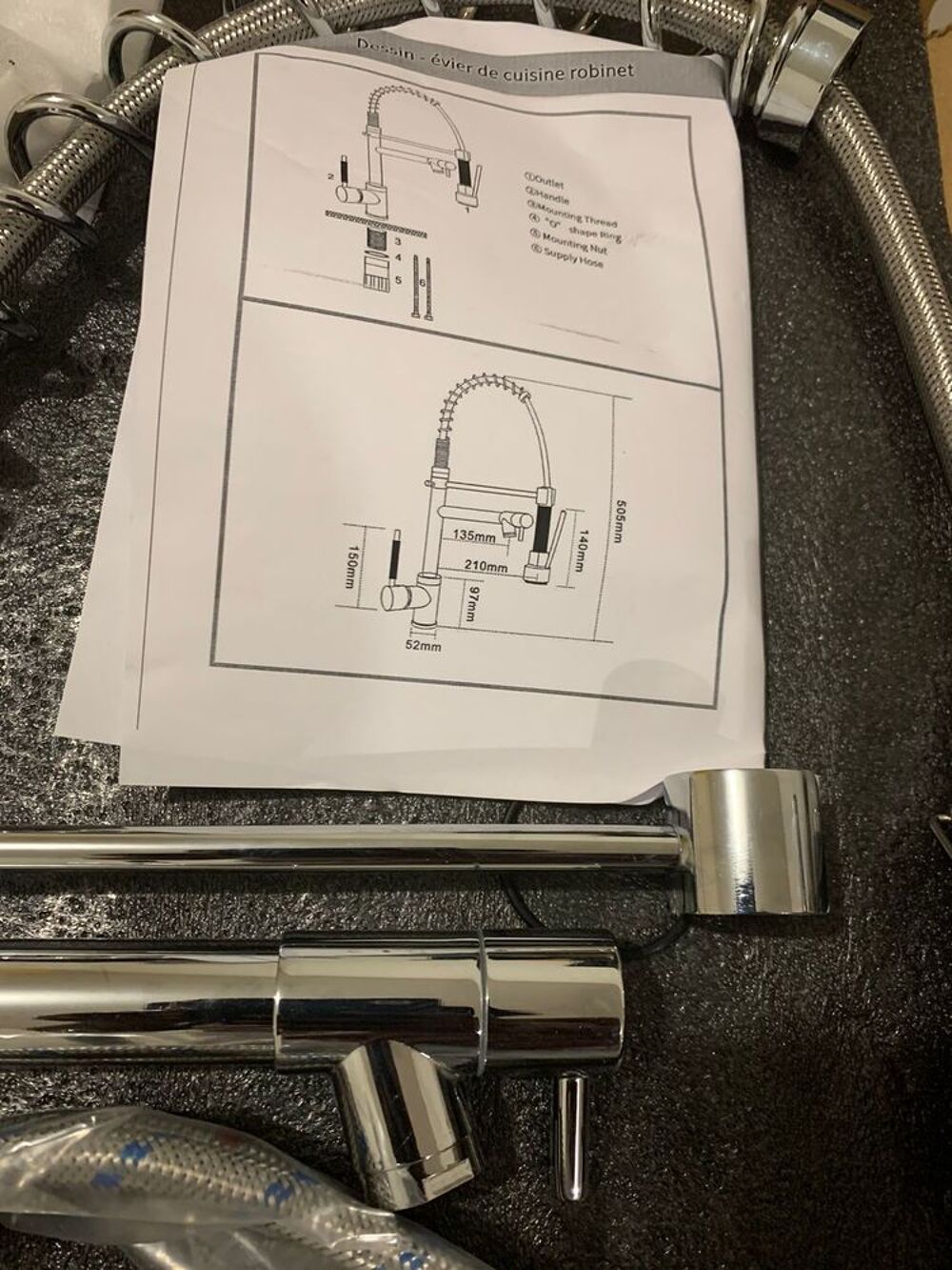 Mitigeur cuisine avec douchette 2 sorties d'eau Cuisine