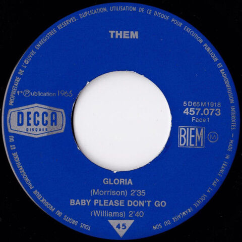 Them ? Gloria (EP Decca 1965) 10 Andernos-les-Bains (33)