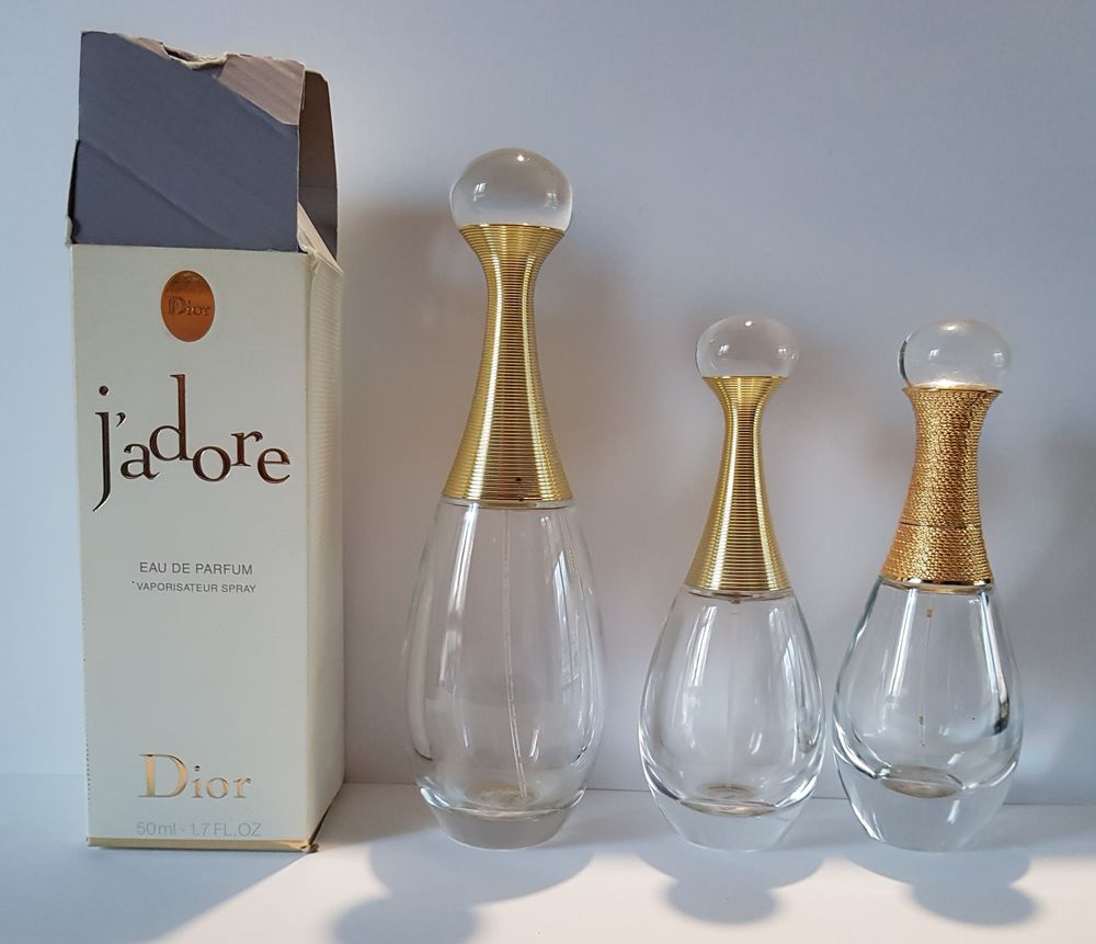 3 Flacons vide de collection, eau de parfum, Vaporisateurs + 