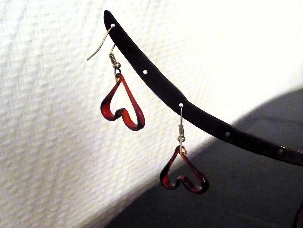 Boucles D'Oreilles Dormeuses en Verre Marron et M&eacute;tal Argent Bijoux et montres