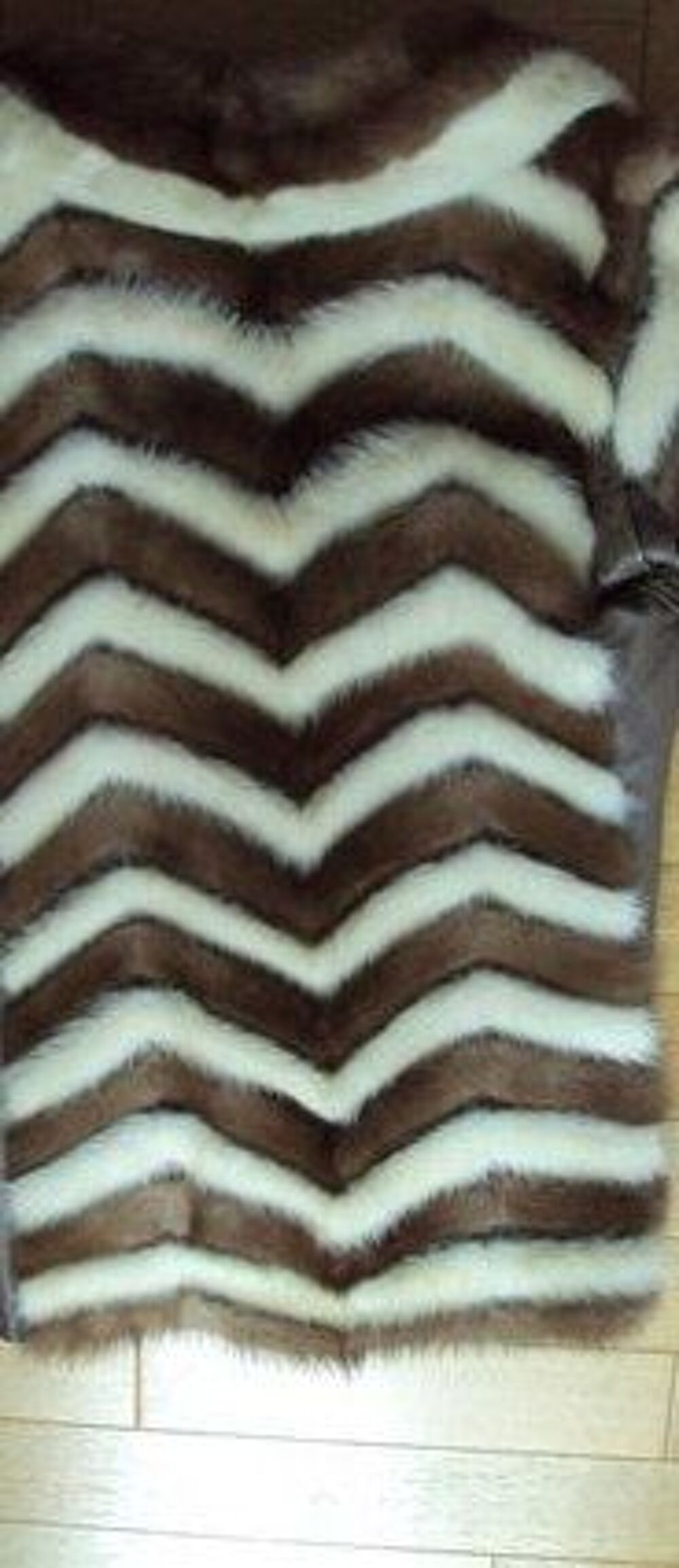 rare manteau vintage en vison marron et beige T40 Vtements