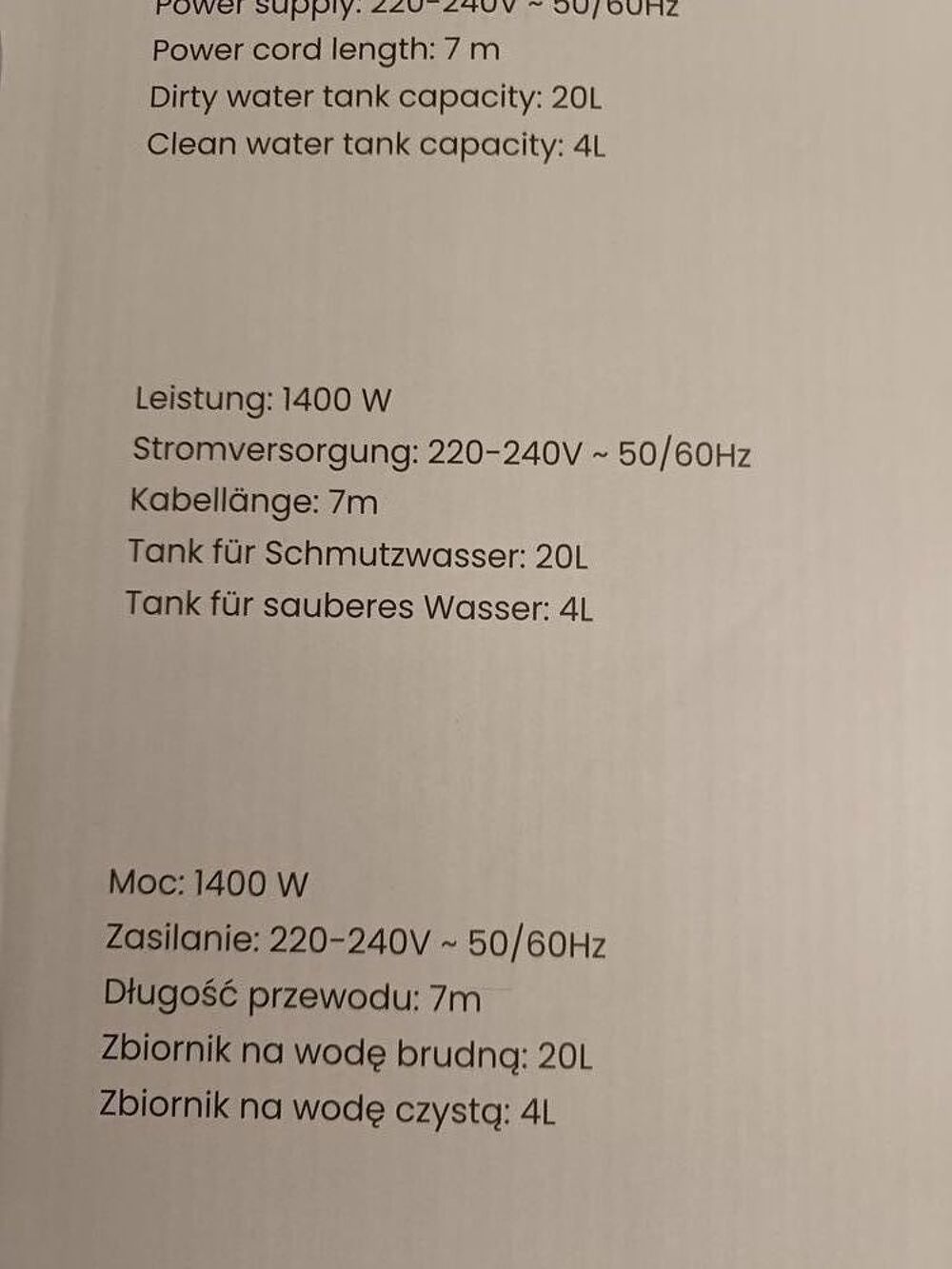 Aspirateur laveur Electroménager