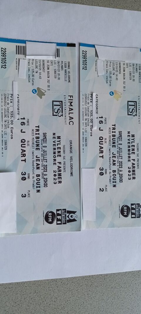 Billets de concert Mylene Farmer à Marseille 100 Sélestat (67)