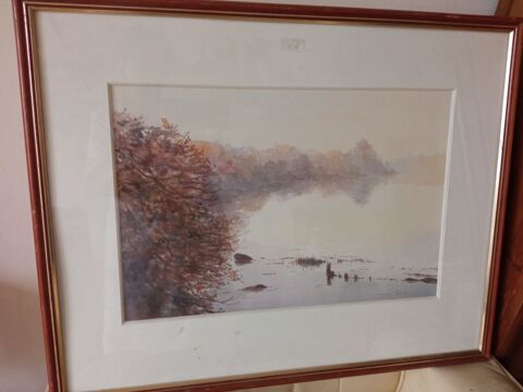 Une magnifique aquarelle originale peinte par CHRISTIAN RUIZ reprsentant l'Automne sur pont Aven en trs bon tat format 58/74 encadre et avec son certificat d'authenticit(voir photos) 375 Puteaux (92)