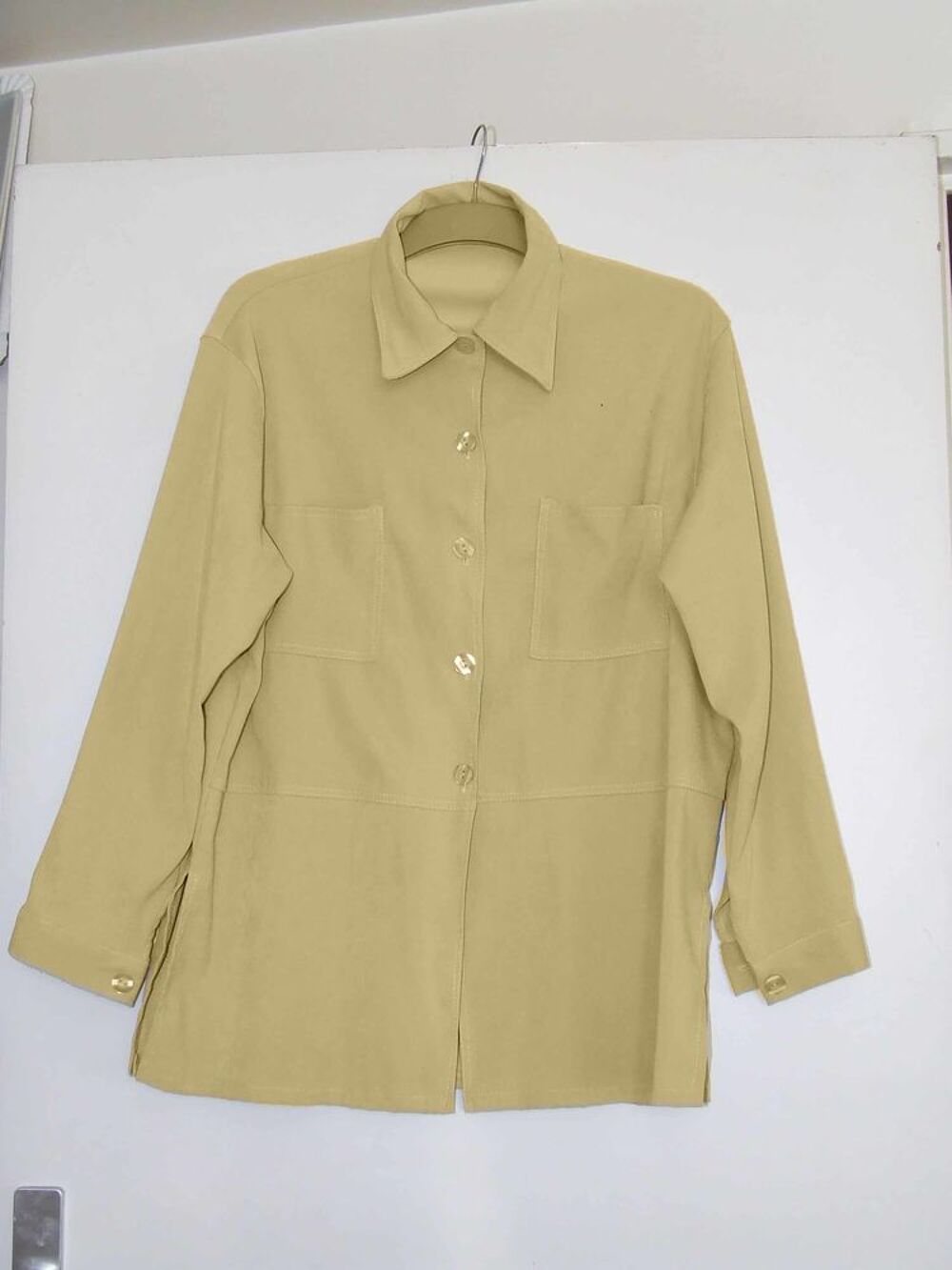 Chemise tunique en su&eacute;dine peau de p&ecirc;che, Beige, T. 46 48 Vêtements