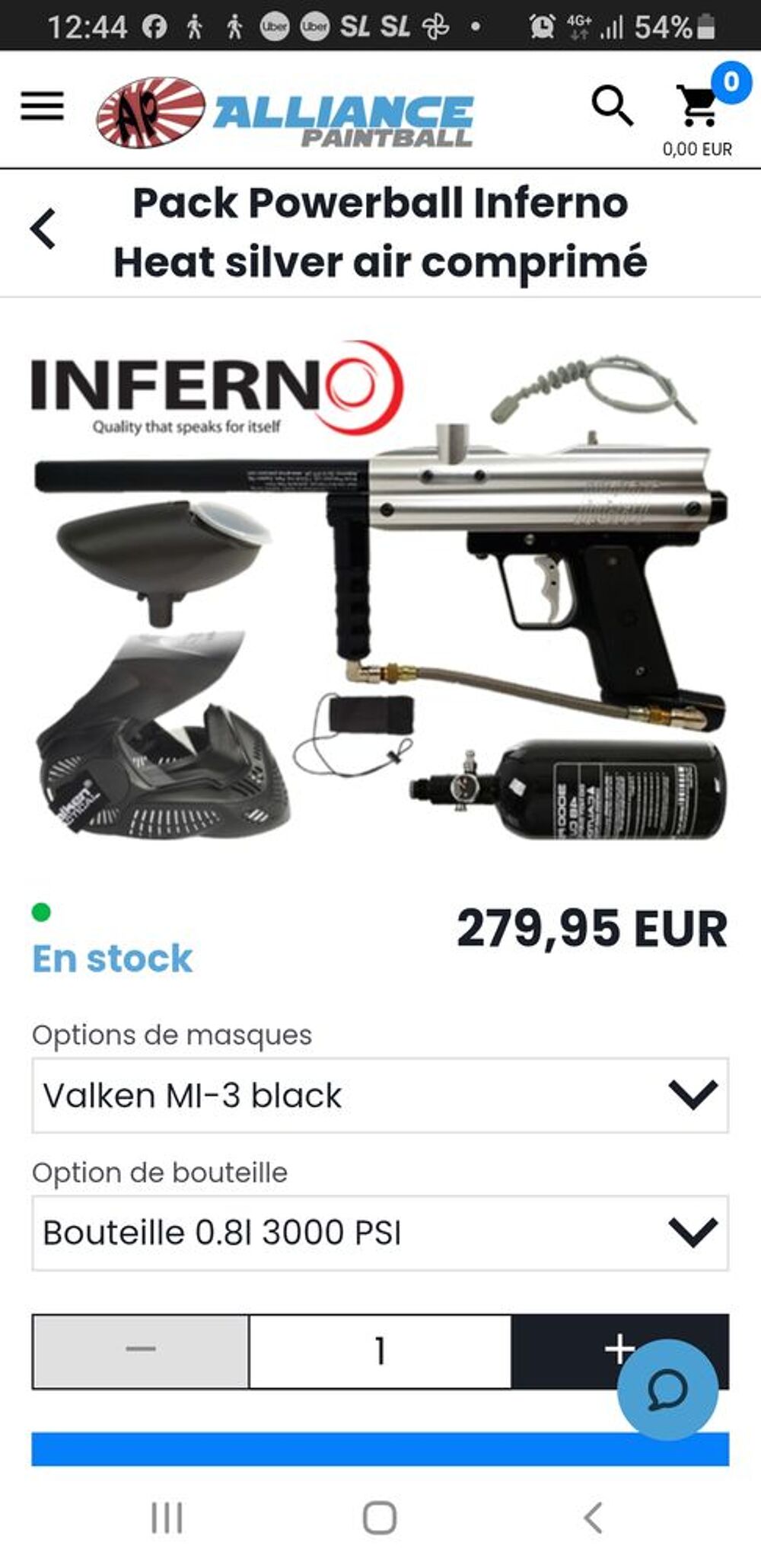 Mat&eacute;riel de paintball de Sports