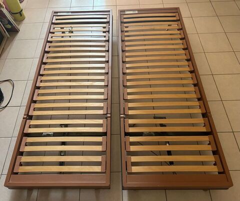 2 lits 190x70 sommier cadre à lattes avec matelas Villette-de-Vienne (38)
