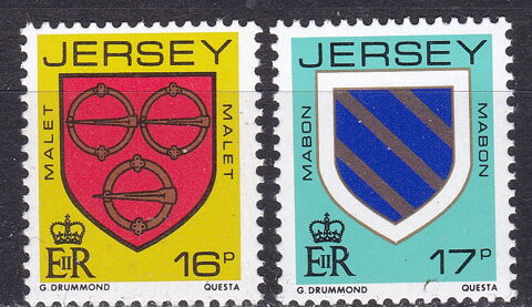 Timbres EUROPE-GB-JERSEY 1985 YT 364-365 1 Lyon 5 (69)