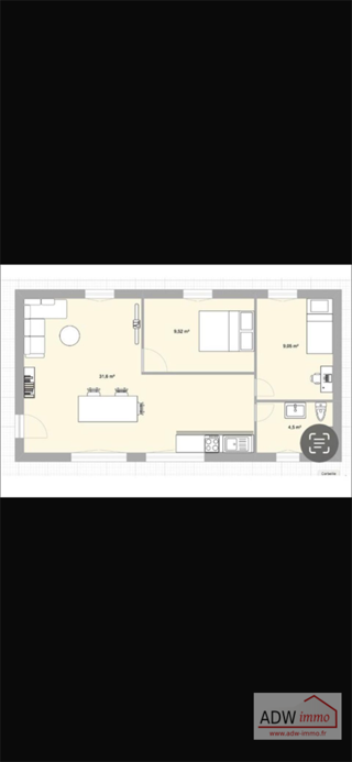  Appartement  vendre 3 pices 57 m