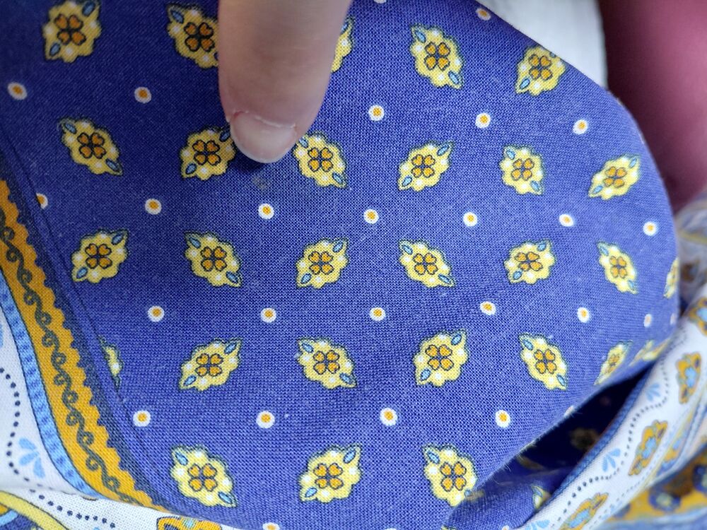 Grande nappe ronde style proven&ccedil;al orange et bleue Décoration