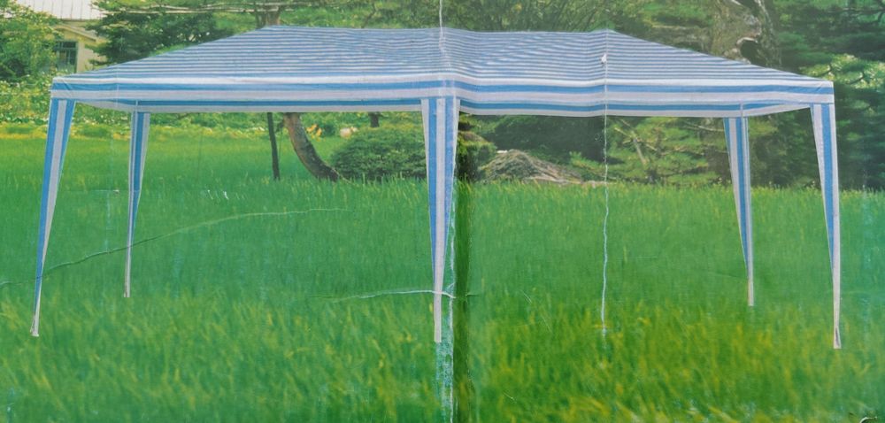 Tente reception barnum Tonnelle auvent 3x6m blanc/bleu Bricolage