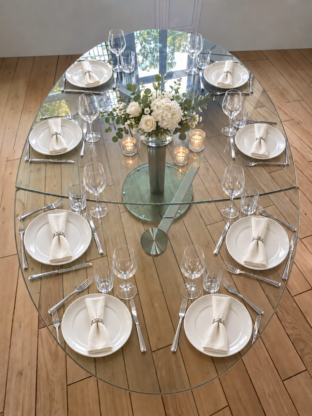 Table &agrave; manger design DIABOLO en verre tremp&eacute; ? extensible Meubles