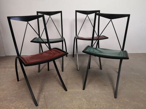 Quatre chaises design vintage 750 Guclard (72)