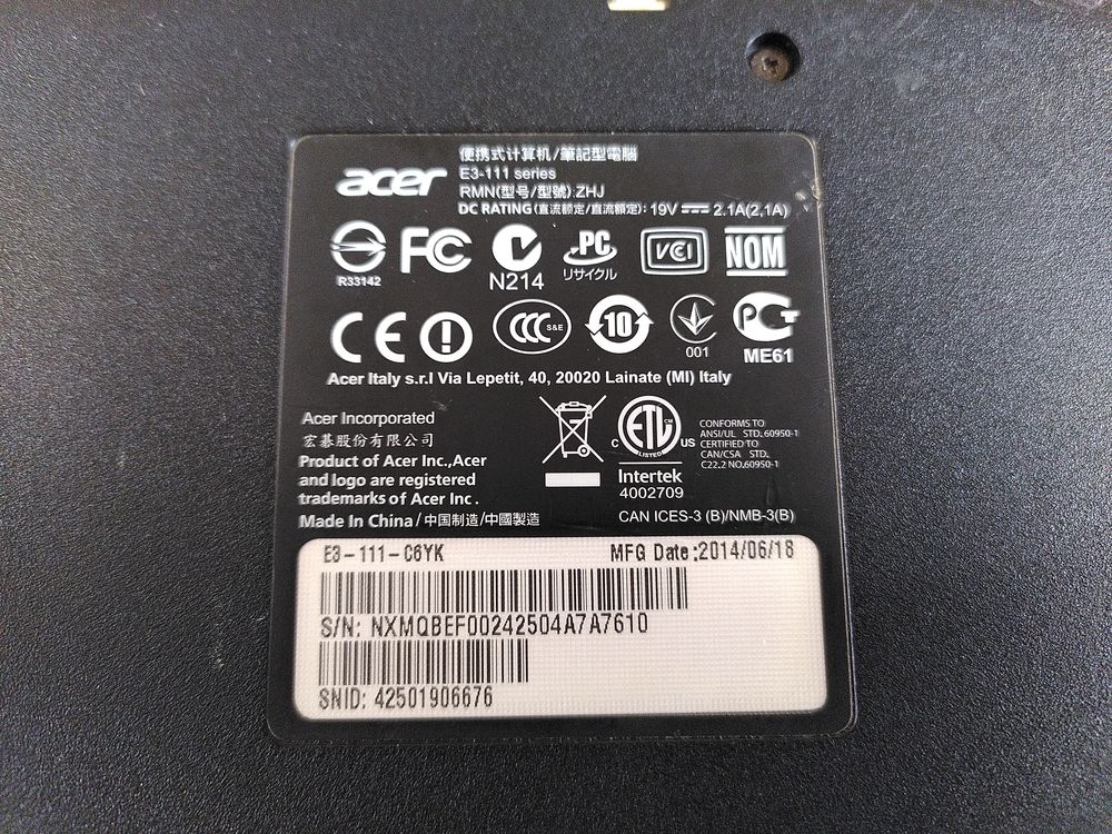 Acer Aspire E3-111 11,6" compact &agrave; remettre en service Matériel informatique